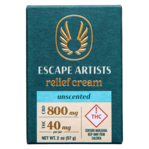 Escape Artists THC Relief Cream unscented including 800mg of CBD & 40 mg of THC